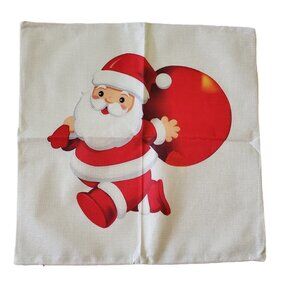 Santa Clause Holiday Throw Pillow Case 18 x18 NEW